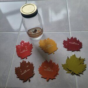 Happy Thanksgiving Gratitude Jar with 48 Leaf Prints to fill out- I am Thankful
